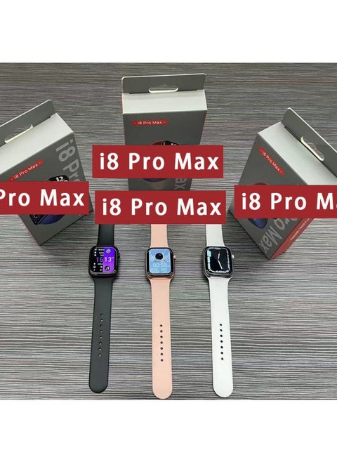I8 Pro Max Smart Watch Bluetooth Call Waterproof Multilingual Double Button Bracelet Style-Color:Blue