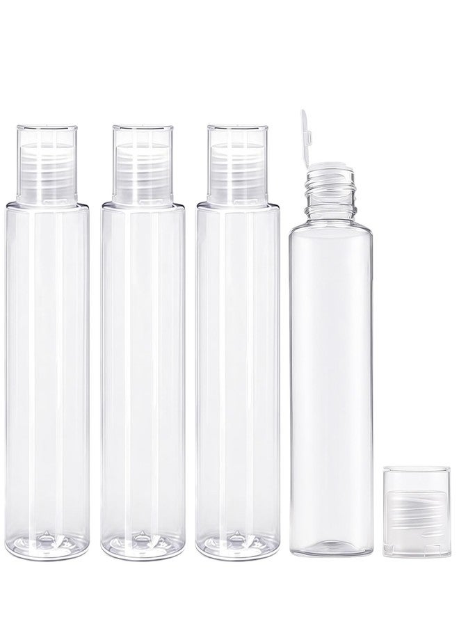 TOPWEL 4PCS 150ml/5oz Empty Travel Bottles with Flip Cap Leak proof Refillable Clear Plastic Lotion Cream Cosmetic Dispenser Container for Shampoo Conditioner Shower Gel - Image 1