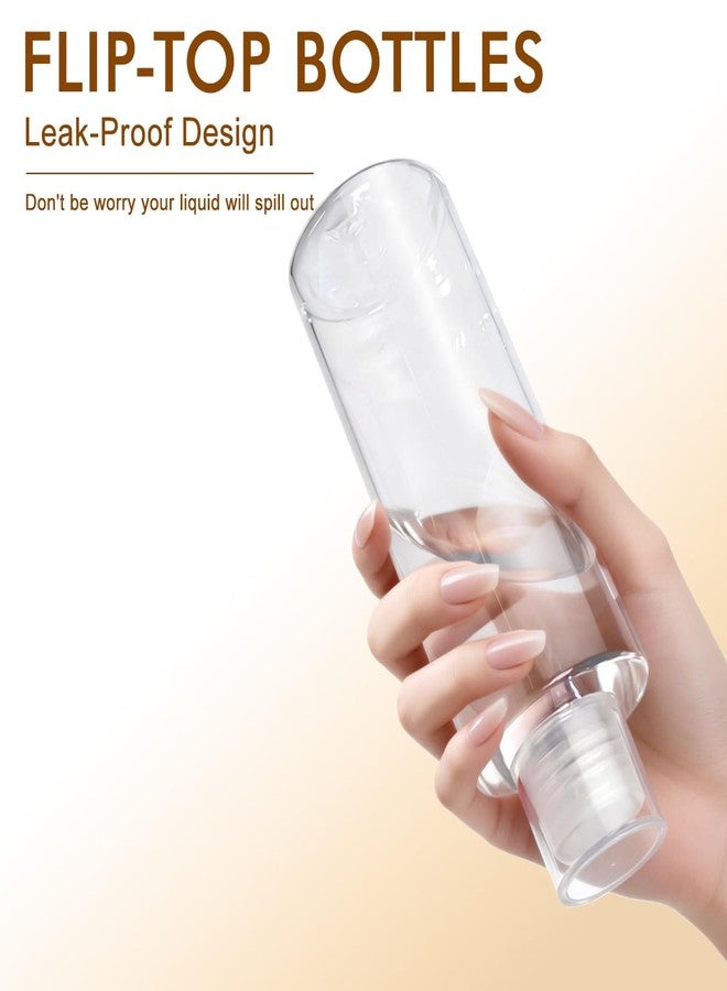 TOPWEL 4PCS 150ml/5oz Empty Travel Bottles with Flip Cap Leak proof Refillable Clear Plastic Lotion Cream Cosmetic Dispenser Container for Shampoo Conditioner Shower Gel - Image 5