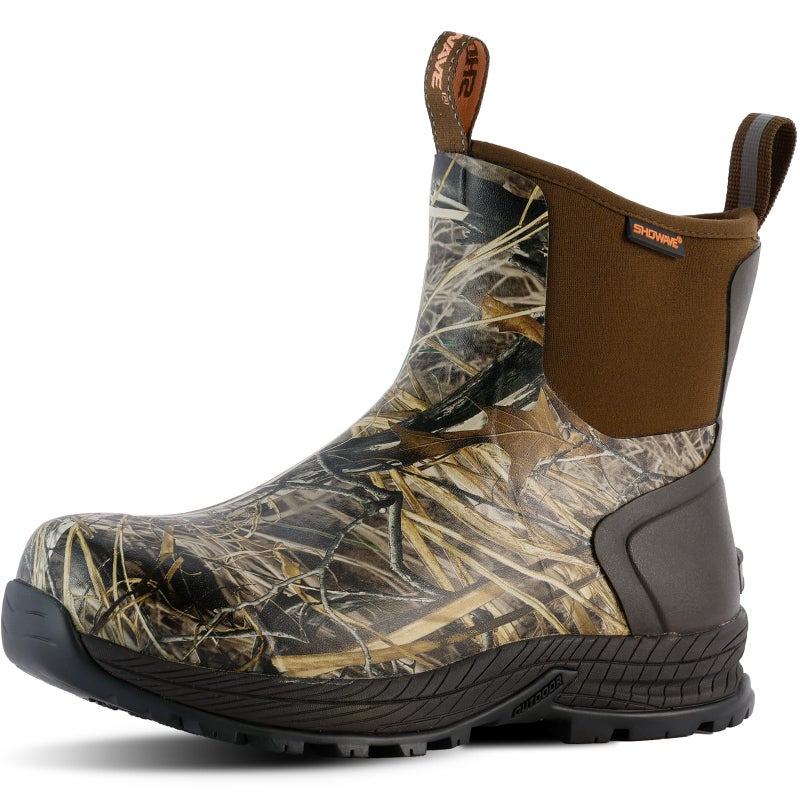 Showave Men's Rain Boots Waterproof Excursion Rubber Boots Insulated Mud Booties for Trekking Gardening Farming Camping Fishing and Chore Work (Camo, Size 10) - Image 1