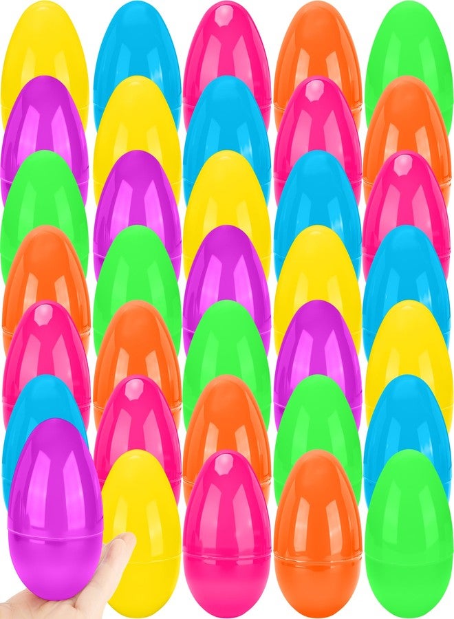 Haconba 30 Pcs 4 inch/ 3.15 inch Easter Eggs Large Colorful Plastic Fillable Easter Eggs Plastic Egg Empty for Egg Hunt Game Easter Party Favors Supplies(6 Colors (4 Inch)) - Image 1