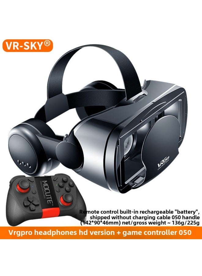 Selection Of VR Glasses Large Headset Version Of VRG Virtual Reality Glasses Head-mounted Game Helmet 3D Glasses-Colour:Large Headset Hd Version (english) + Game Controller 050 - Image 1