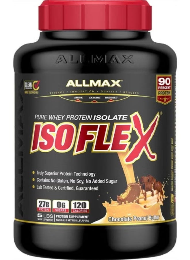 ALLMAX ISOFLEX Pure Whey Protein Isolate Chocolate Peanut Butter Flavour 5Lbs - Image 1