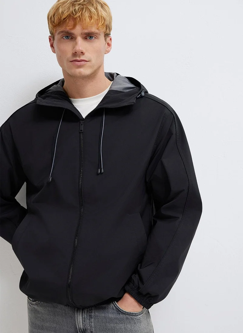 Mavi Hooded Black Jacket