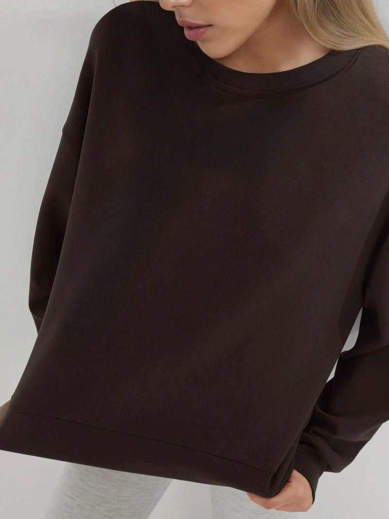 BUSEM Relaxed Fit Crew Neck Modal Sweatshirt - Image 5
