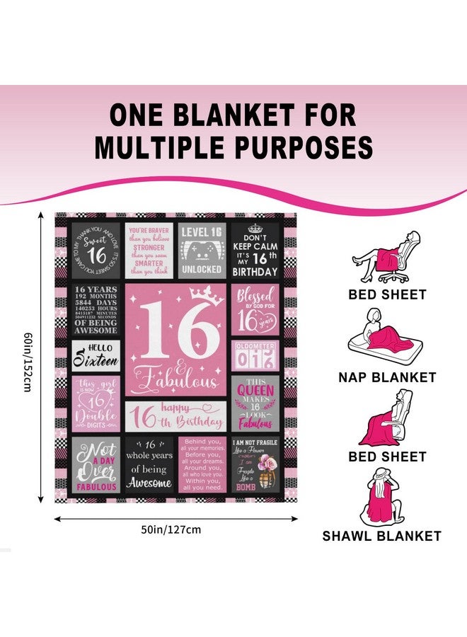 Atokker Atokker Sweet 16 Gifts for Girls - Cozy Blanket 50"x60", 16th Birthday Present for Teens, Unique Party Decoration, Perfect Sweet Sixteen Gift Ideas for Teenage Girls  - Image 5
