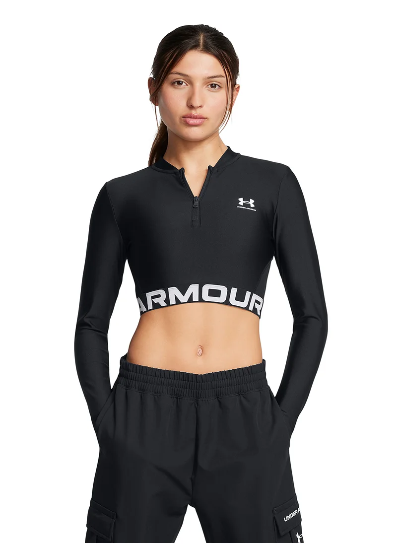 UNDER ARMOUR Women's HeatGear® Rib ¼ Zip Longsleeve Tee