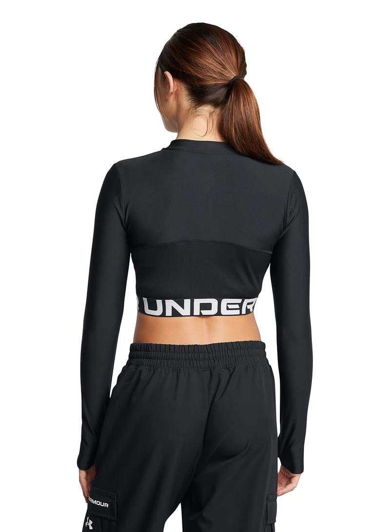 UNDER ARMOUR Women's HeatGear® Rib ¼ Zip Longsleeve Tee