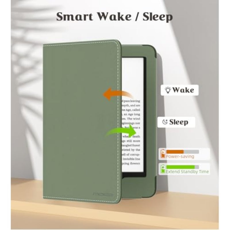 حافظة لجهاز Kindle 11th Generation، 2024/2022، Celadon تناسب Kindle 10th/8th Generation (2019/2016)، غطاء من البولي يوريثان خفيف الوزن للغاية، تنبيه/غفو تلقائي - Image 5