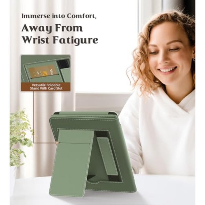 حافظة لجهاز Kindle 11th Generation، 2024/2022، Celadon تناسب Kindle 10th/8th Generation (2019/2016)، غطاء من البولي يوريثان خفيف الوزن للغاية، تنبيه/غفو تلقائي - Image 3