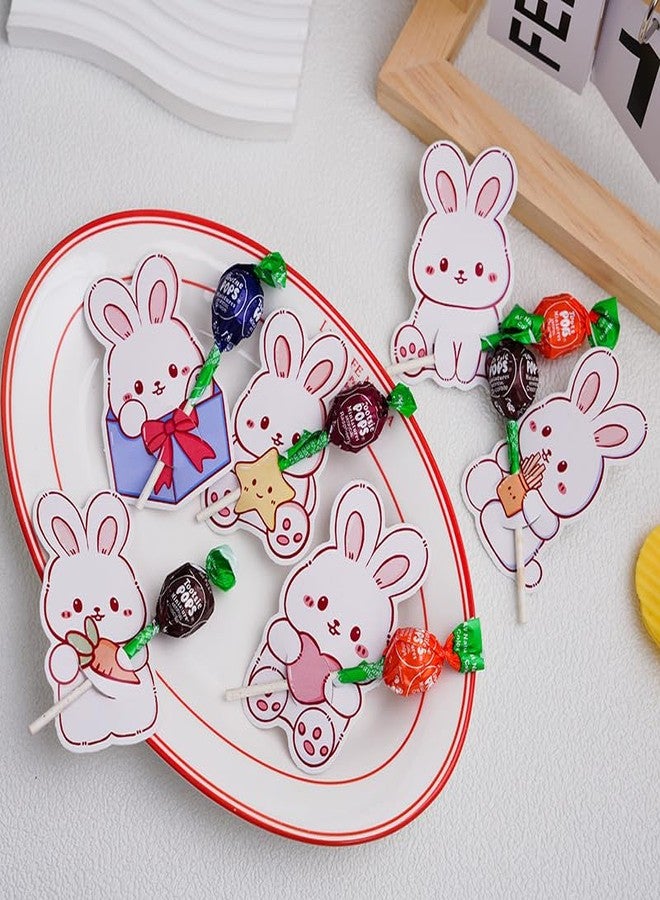 HANSAMU 60Pcs Easter Bunny Candy Paper Cards Candy Chocolate Package Wrapping Decorations, Bunny Candy Holders for Kids Easter Party Supplies - Image 4