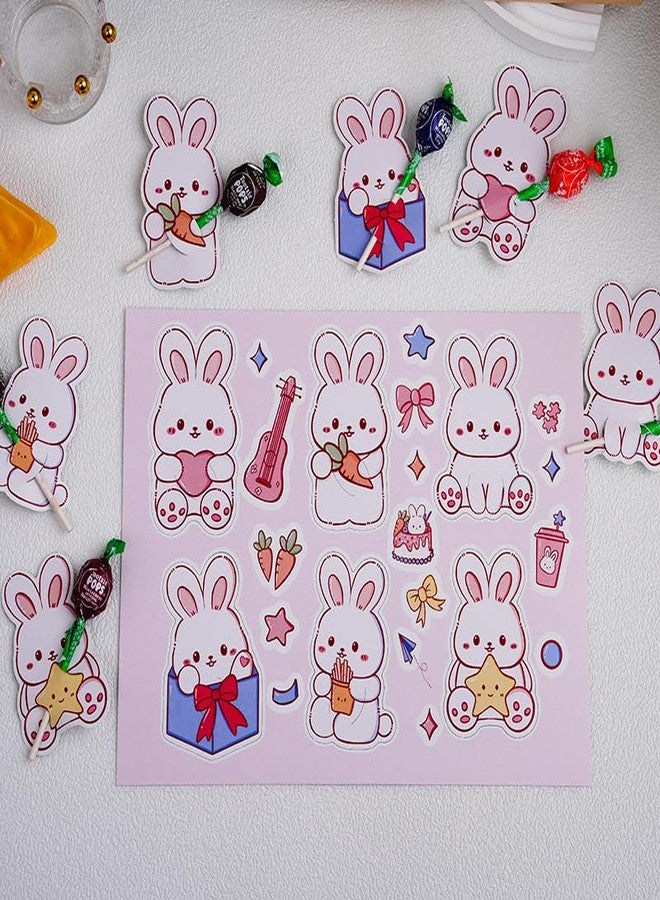 HANSAMU 60Pcs Easter Bunny Candy Paper Cards Candy Chocolate Package Wrapping Decorations, Bunny Candy Holders for Kids Easter Party Supplies - Image 2