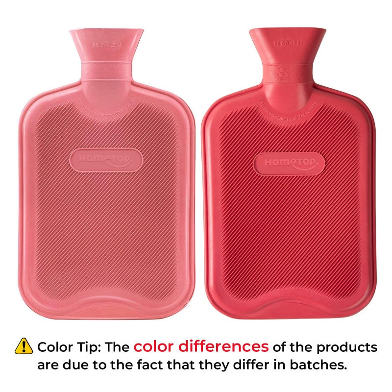 HomeTop Premium Classic Rubber Hot Water Bottle (Red) - Image 2