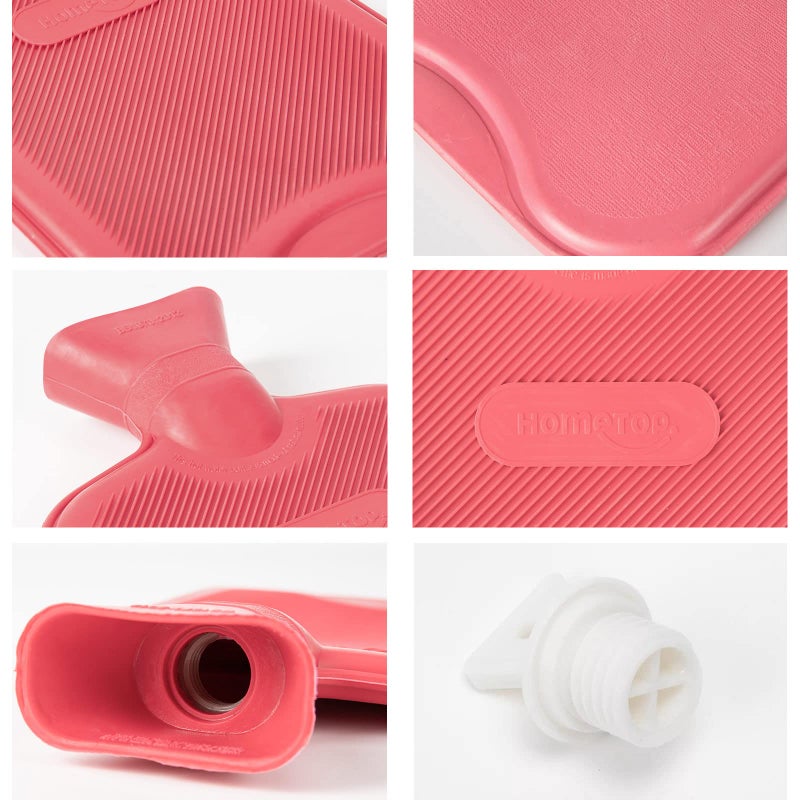 HomeTop Premium Classic Rubber Hot Water Bottle (Red) - Image 3