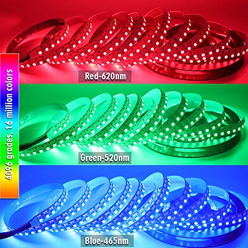 SuperlightingLED DC12V RGB CCT Color Changing LED Strip Light, 5050 RGB 2835 Warm White Daylight White Double Row Super Bright RGBWW Non-Waterproof Flexible LED Tape Light(DC12V 5meter/16.4ft) - Image 4
