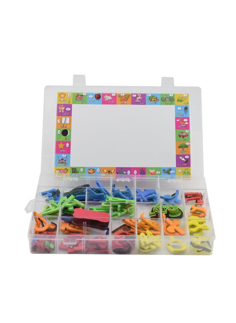 Arabest - 2 Sides Tabletop Magnetic Easel Whiteboard, Moveable 151Pcs Arabic Magnetic Alphabet Letters, Educational Kids Toy, with 2 Dry Erase Markers & 1 Eraser, for Toddlers Learning and Spelling - Image 1