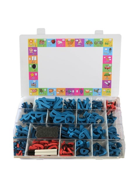 2 Sides Tabletop Magnetic Easel Whiteboard, Moveable 151Pcs Arabic Magnetic Alphabet Letters, Educational Kids Toy, with 2 Dry Erase Markers & 1 Eraser, for Toddlers Learning and Spelling