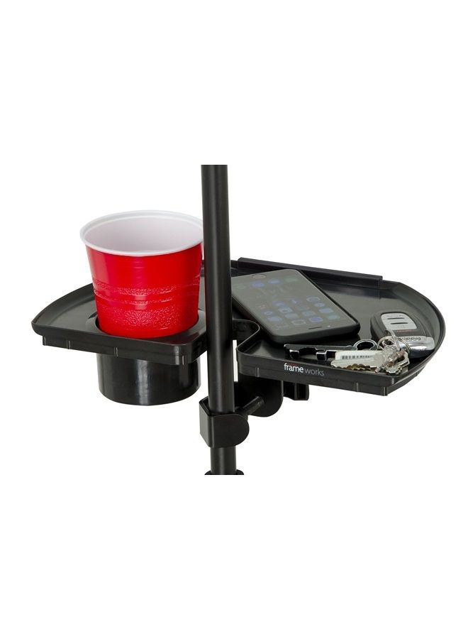 Gator Frameworks Microphone Stand Accessory Tray with Drink Holder and Guitar Pick Tab; 12" x 7" (GFW-MIC-ACCTRAY) - Image 2
