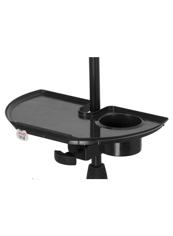 Gator Frameworks Microphone Stand Accessory Tray with Drink Holder and Guitar Pick Tab; 12" x 7" (GFW-MIC-ACCTRAY) - Image 1