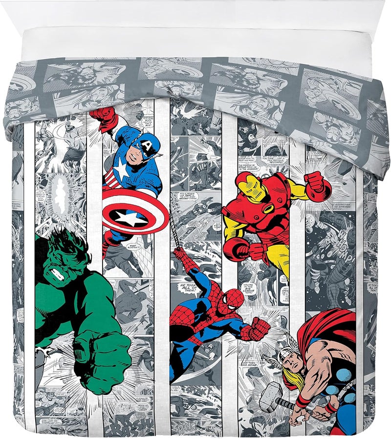 Jay Franco Marvel Comics Comic Cool Children's Bedding Set 200 x 200 cm, 100% Cotton, Double Bed – Includes Duvet Cover & Pillow Cases – Suitable for Beds from 140 x 190 cm to 140 x 200 cm All budget friendly options - Image 2