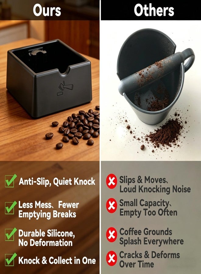 brikinte Silicone Espresso Knock Box, Quiet Non-Slip Coffee Puck Bin, Durable Barista Knock Box for Coffee Grounds, Universal Countertop Espresso Accessories - Image 3