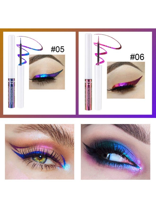 Mrettick 6 Colors Chameleon Liquid Eyeshadow Metallic Glitter Shimmer Eye Shadow Set Long Lasting Waterproof Multichrome Eyeshadows Makeup Set - Image 4