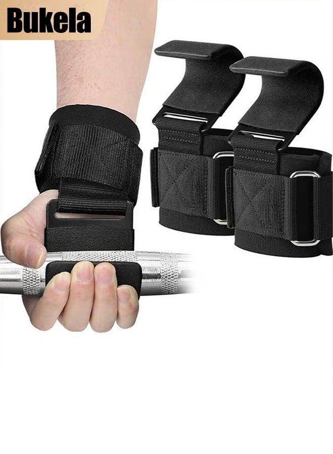 Bukela Weight Lifting Hooks (Pair) - Heavy Duty Lifting Wrist Straps, Hand Grip Support for Deadlifts, Pull Ups, Shrugs, Weightlifting Hooks Gym Gloves for Men and Women - Image 1