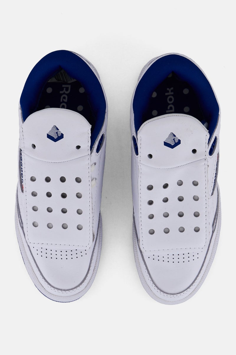 Reebok kids Boy Club C Mid II Mr Lace Up Tennis Shoes, White  - Image 2