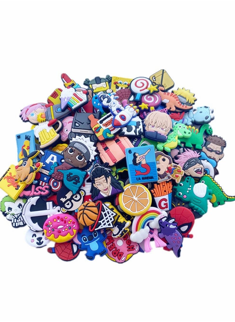 Excefore Shoe Decoration Charms, Random Different Charm for Crocs Charm for Hole Hole Shoe Buckle Party Favors ​Mini Charm Bracelet Wristband for Men Women Kid 100 Pcs  - Image 2