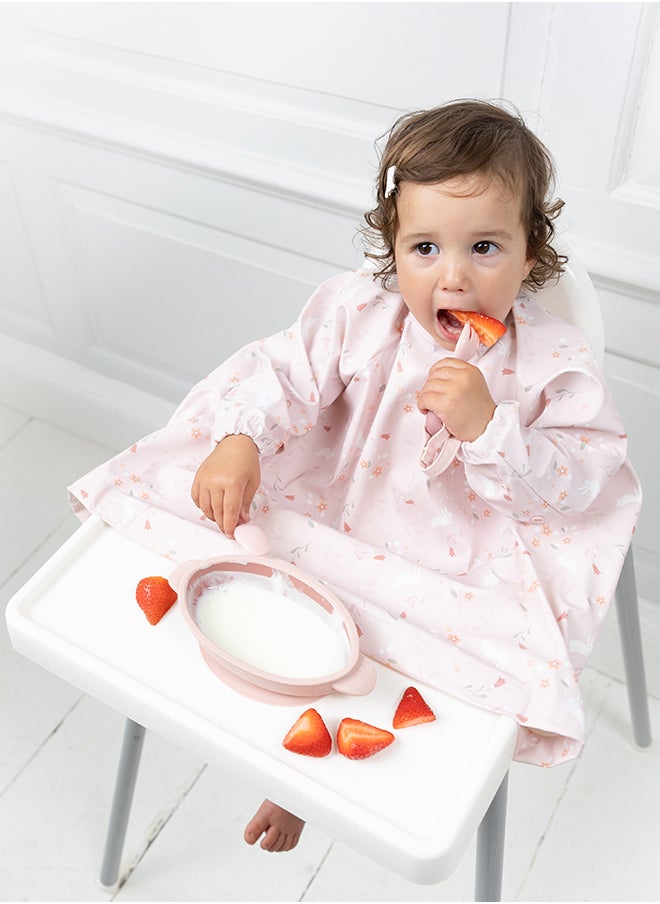 bibado - Handi Toddler Cutlery Set, Food Safe Baby Cutlery, Toddler Fork And Spoon Set, Toddler Eating Utensils For Babies 6 Months And Up, Also Attaches To Coverall Bib - Blush - Image 1