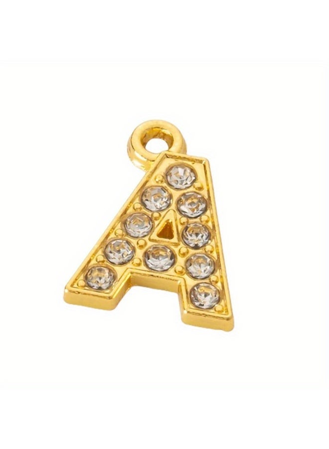 26 English letters set with diamond accessories, stainless steel pendants, creative jewelry accessories, handmade DIY materials, suitable for clothing and luggage matching - Image 3