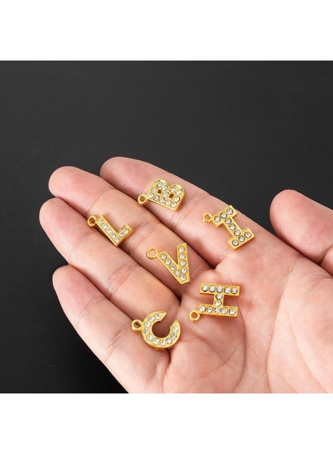 26 English letters set with diamond accessories, stainless steel pendants, creative jewelry accessories, handmade DIY materials, suitable for clothing and luggage matching - Image 5