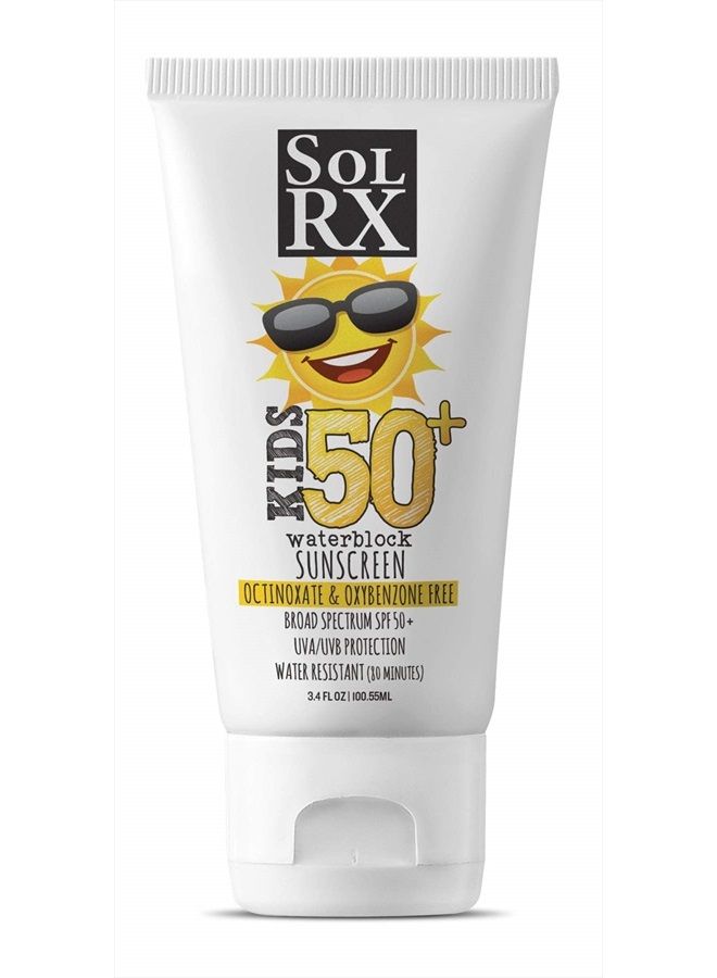 solrx KID's SPORT Sunscreen SPF 50+ Oxybenzone Free Sunscreen, Reef Safe Sunscreen for Face and Body, Won't Run Into Eyes - Image 1