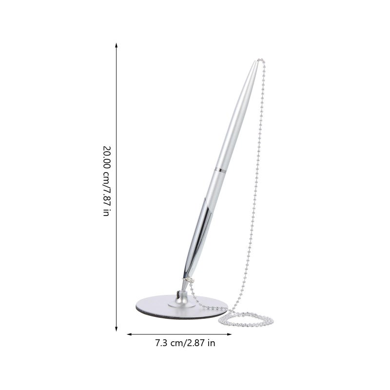 Vertical Desk Pen with Stand Silver Chain Design for Business Hotel Office Use - Image 3