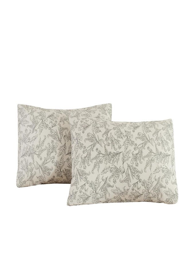 ECOCOTT 2 Pack Pillowcase Queen Size, Vintage Floral Pillow Cases Set - 100% Cotton Pillow Covers with Envelope Closure (Queen, 20"x30") - Image 1