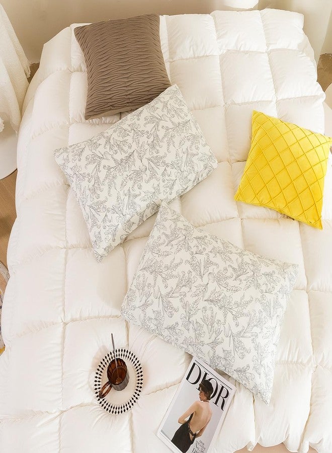 ECOCOTT 2 Pack Pillowcase Queen Size, Vintage Floral Pillow Cases Set - 100% Cotton Pillow Covers with Envelope Closure (Queen, 20"x30") - Image 4