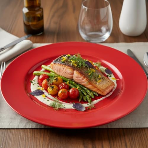 Reston Lloyd Calypso Basics by Reston Lloyd Melamine Dinner Plate, Set of 6, Red - Image 5