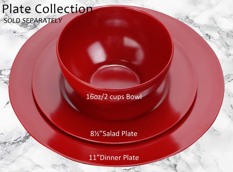 Reston Lloyd Calypso Basics by Reston Lloyd Melamine Dinner Plate, Set of 6, Red - Image 4