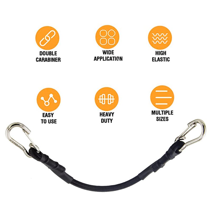 MJMP Bungee Cords Elastic Straps With Hooks Lightweight Duty Bungee Cord (12 Inch X 8 Pack  Black) - Image 4