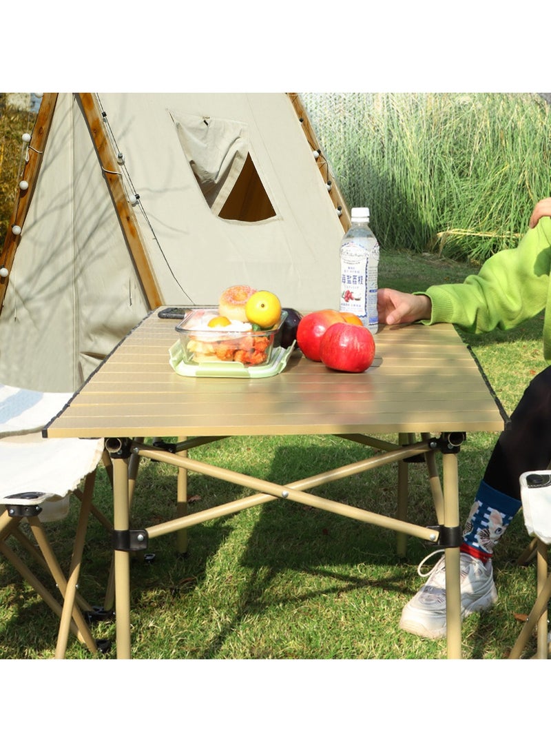 Folding Camping Table with Carry Bag, Outdoor Portable Lightweight Aluminum Desk for Beach, Picnics, Cooking,Party Dining, Camping, BBQ
