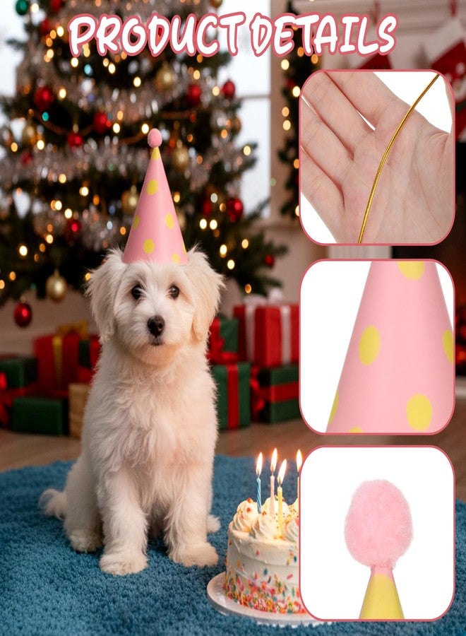 Xyembu 6 Pcs Birthday Hats for Dog/Cat, Mini Party Hats for Stuffed Animals, Adjustable Birthday Party Hat, Pet Accessories for Dolls, Dog, Cat, Small Animals (Multi-Color) - Image 3