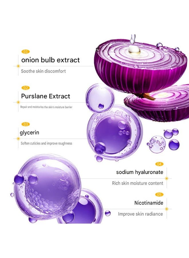 HUNMUI Professional Purple Onion Soothing Essence Cotton Pad, 60 Pads Hydrating u0026 Smoothing Facial Pads, Infused with Purple Onion Extract, Soothe Irritated Skin, Improve Skin Texture, Gentle Exfoliating Toner Pads for All Skin Types - Image 3