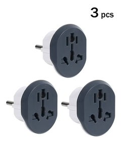 Universal Travel Adapter Plug Converter, 16A 2500W US/AUS/UK to EU Wall Charger Power Plug, 2/3 pin to 2 pin plug socket Fits Type A,B,G,I,J & L for Spain, Italy, Greece, Turkey 250V (Type E/F)