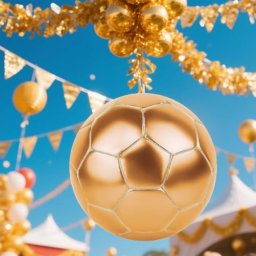 NBSPT Soccer Ball Size 3 4 5 DIY Craft Boys Girls Adults Birthday Gift with Pump Needle Training Practice Yellow Golden Ball - Image 5