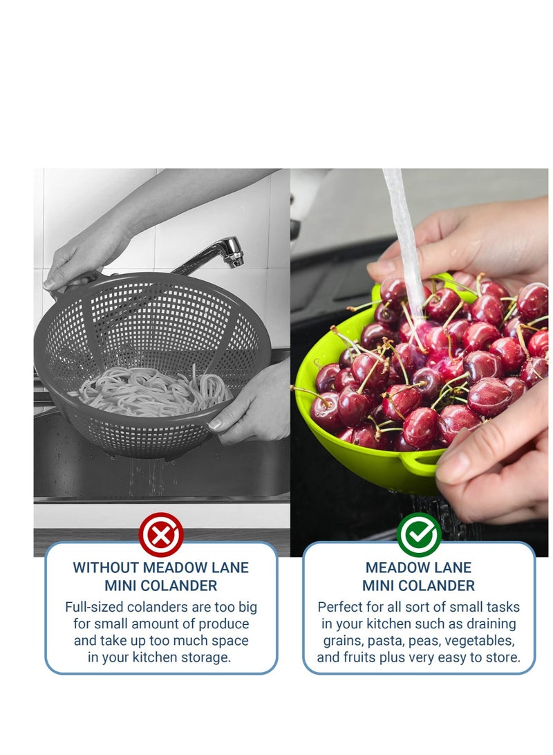 Excefore 2 قطعة مصفاة بلاستيكية عميقة، سلة تصفية بلاستيكية بمقHandles مزدوجة، آمنة في غسالة الصحون، مناسبة للمكرونة، السباغيتي، التوت، الخضروات، الفواكه، المعكرونة، السلطات (أخضر) - Image 5