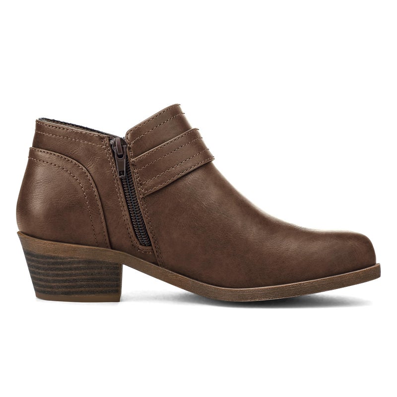 mysoft Women's Ankle Boots Low Chunky Stacked Heel Comfortable Round Toe booties with Side Zipper Shoes - Image 4