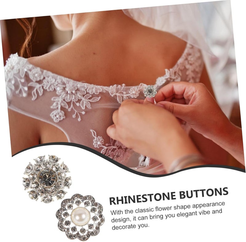 10Pcs Elegant Rhinestone Metal Sewing Buttons for DIY Clothing Flower Shape Decorative Accessories for Skirts Suits and Crafts Projects - Image 3