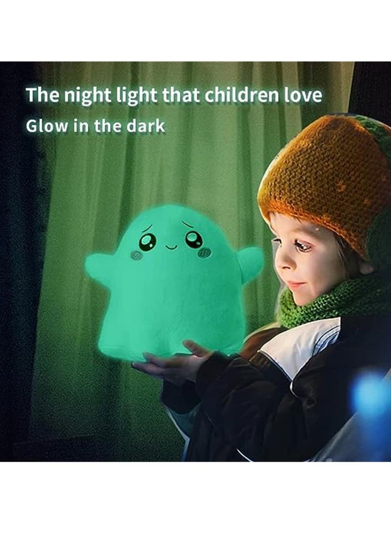 دمية قطيفة من القطيفة الكرتونية المضيئة من فوكسي آند بوكسي ، 11 بوصة من ألعاب أنيمي لانكي ، تتوهج في الظلام ، لعبة قطيفة ناعمة محشوة ، مجموعات رائعة هدية للأطفال والمعجبين (Ghosty) - Image 4