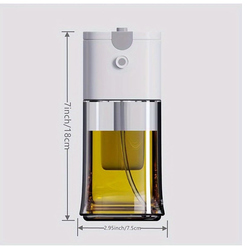 White 16.9oz Plastic Oil Spray Bottle 2-in-1 Spray and Pour Dispenser for Cooking - Image 3