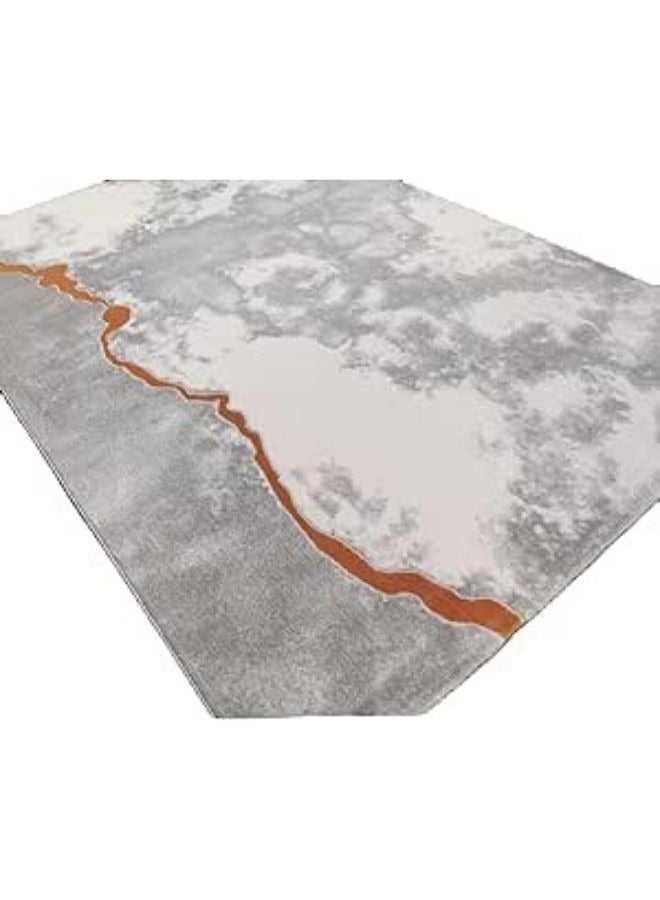 Harmony Home Soft Fluffy Carpet, Braided  Anti-Slip Rug for Living Room, Bedroom & Dining Room, Rectangular Indoor Decorative Carpet, Grey - Image 1